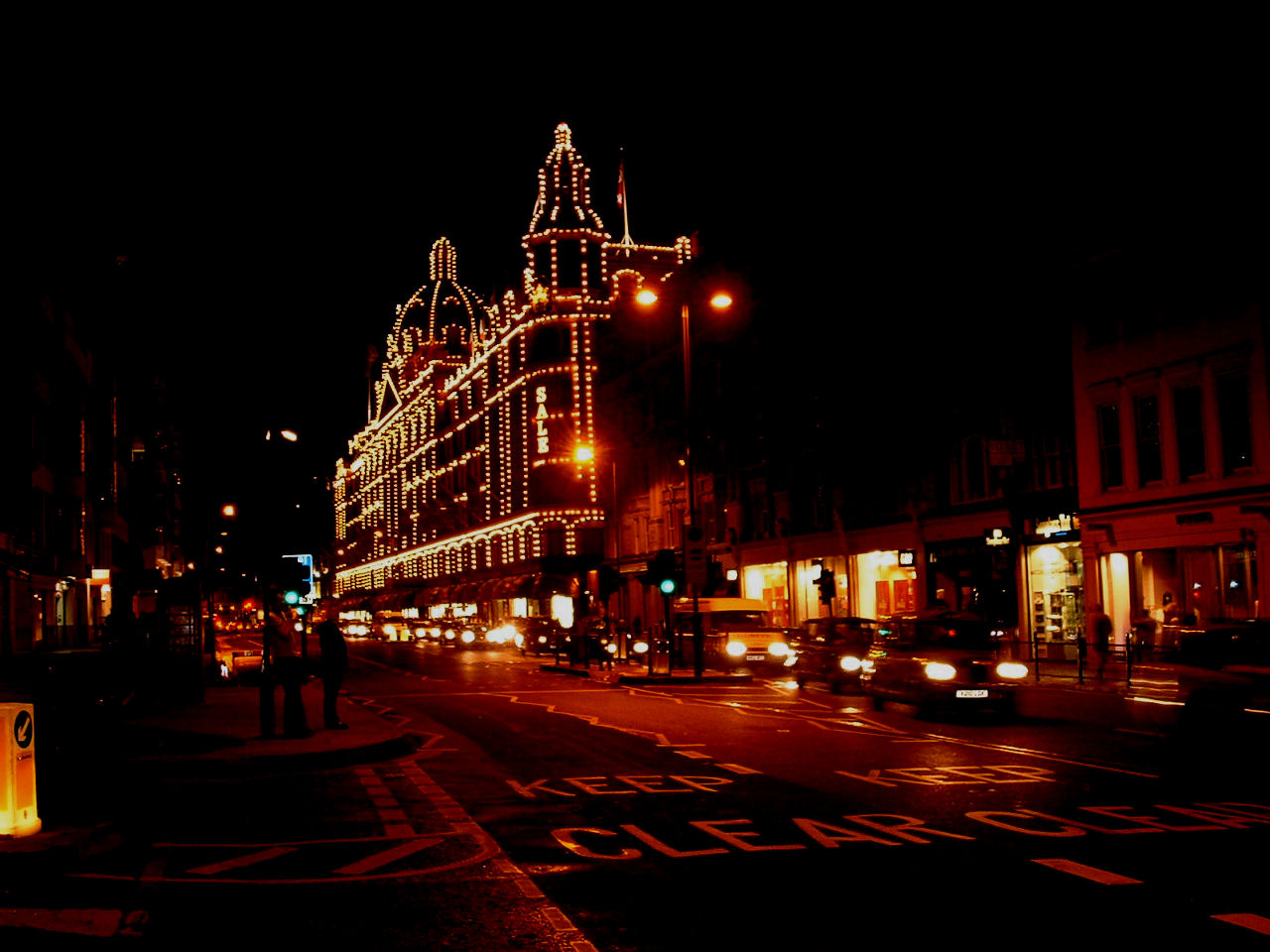 Harrods stores night time illumination's