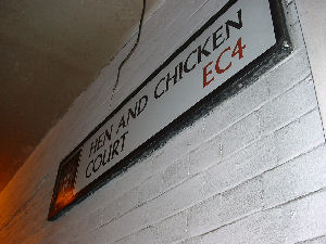Hen and Chicken Court next door to Sweeney Todd’s shop