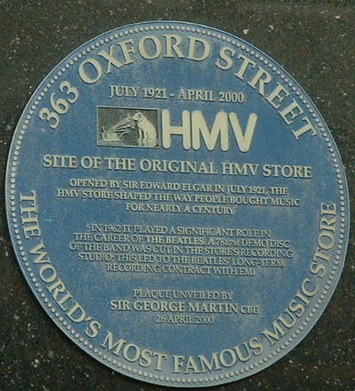 HMV blue plaque