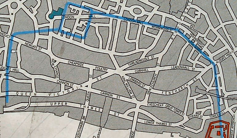 London Roman Wall Map